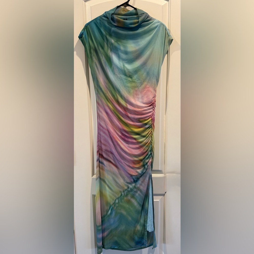 Anthropologie The Maya Ruched Cowl Neck Mesh Dress - NWT! - Picture 6 of 8
